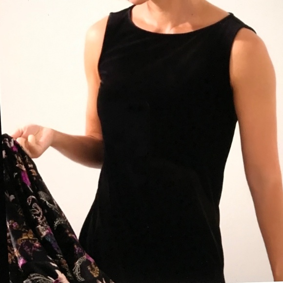 CHICO’S Travelers Velvet Black Sleeveless Blouse Tank Top Shell Women’s Size XL - Picture 1 of 16